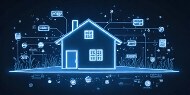 A smart home interface displaying connected devices, symbolizing IoT solutions.
