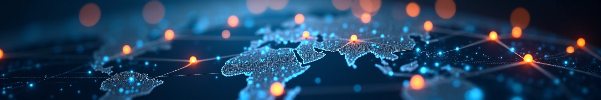 Abstract background showing communication networks and digital connections, symbolizing global reach and support.
