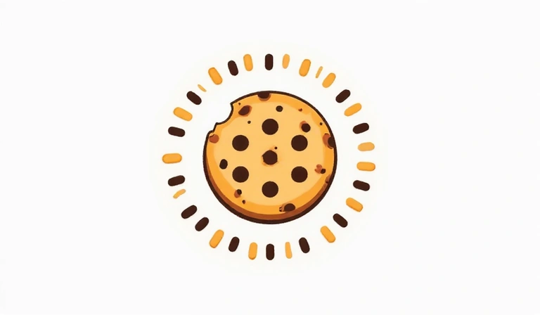 Illustration of a digital cookie with data bits