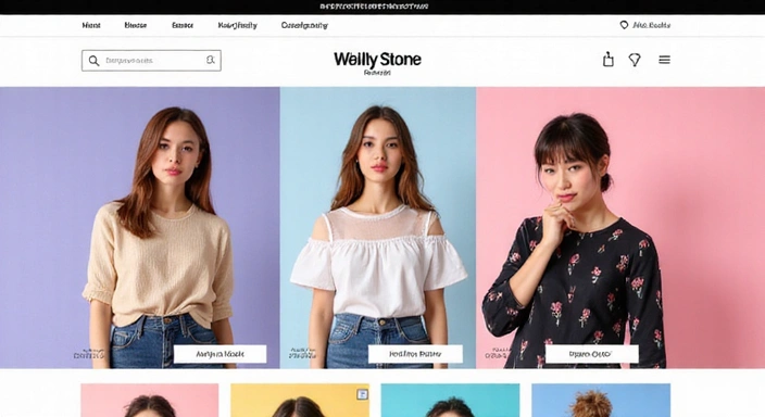 Screenshot of a vibrant e-commerce platform for fashion.